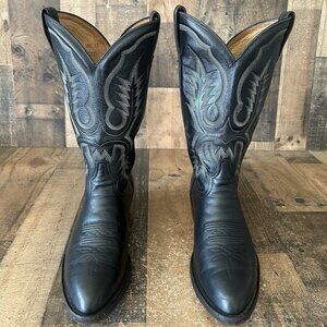 Tony Lama CZ4000 Vintage Classic Black Western Cowboy Boots Mens 10.5 EE